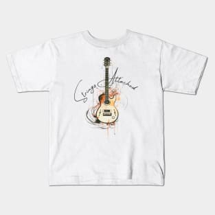 Strings Attached | Guitar Line Art Kids T-Shirt